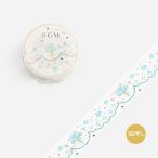 マスキングテープ BGM ビージーエム Life ライフ 箔押し レース・青色の花 15mm×5m BM-LGCA066