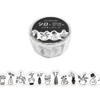 マスキングテープ マインドウェイブ MIND WAVE SHIROKURO シロとクロのマスキングテープ ダイカット かびん 18mm×5ｍ 95348