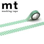 マスキングテープ mt カモ井加工紙 1P deco 重なる細かいギンガムチェック・グリーン MT01D602 15mm×5m