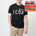 ディースクエアード DSQUARED2 メンズ Tシャツ ICON S79GC0068 S23009 ブラック(970 BLACK+SILVER)