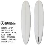 決算セール サーフィン サーフボード ロングボード 9'0 クリア ホワイト 白 フィン付 FCS セカンドボード SCELL 送料無料