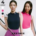 XEXYMIX ゼクシィミックス ゼクシーミックス ゴルフ ゴルフウェア GOLF モックネック ノースリーブ トップス カットソー 韓国 おしゃれ かわいい GT3016G