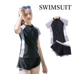 スクール水着 キッズ 子供 水着 スイムウェア 無地 オールインワン ジュニア セパレート 半袖 女の子 夏 水着セット 可愛い  小学生 中学生 送料無料