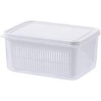 水切り保存パック ザル付 食品保存容器 野菜保存容器 蓋付き 冷蔵庫収納ケース 野菜水切り器 保存容器 収納ボックス 大容量 1.5L /3L/5L 野菜 果物収納 冷蔵庫整