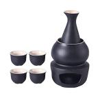 日本酒 熱燗器 伝統 熱酒器 酒器セット 冷たい/暖かい/熱い酒のための日本の禅スタイルの陶磁器のワインセット伝統的な磁器酒暖かい フラスコ 焼酎 熱燗器 焼酎