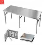  нержавеющая сталь верстак три складывать 6шт.@ ножек для бизнеса широкий размер 150×50×75cm выдерживаемая нагрузка примерно 500kg конечный продукт сборка не необходимо компактный работа для стол нержавеющая сталь кухонный стол 