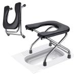  мобильный туалет складной простой туалет портативный сиденье для унитаза нержавеющая сталь сталь портативный туалет туалет стул строительство площадка рыбалка высокий King наружный жизнь party кемпинг оптимальный 