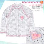 Rush Guard Kids ребенок длинный рукав UV cut купальный костюм девочка девушки Junior Zip выше Parker UPF50+ девочка женщина . белый темно-синий точка 100 110 120 130cm