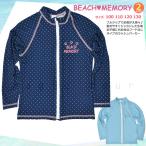  бесплатная доставка Rush Guard Kids ребенок длинный рукав UV cut купальный костюм девочка девушки Junior Zip выше Parker UPF50 женщина . белый темно-синий точка 100 110 120 130cm