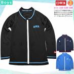  бесплатная доставка Rush Guard Junior ребенок длинный рукав UV cut бренд бренд Zip выше полный Zip школа купальный костюм мужчина boys UPF50+ скорость . чёрный синий 110 120 130