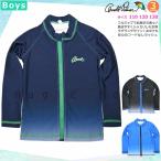  бесплатная доставка Rush Guard Junior ребенок длинный рукав UV cut бренд бренд Zip выше полный Zip школа купальный костюм мужчина boys UPF50+ скорость . чёрный синий 110 120 130