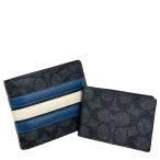 ショッピングコーチ 財布 コーチ 財布 メンズ COACH 折り財布 シグネチャー ヴァーシティ ストライプ 3IN1 ウォレット CW385 WTC チャコール×デニム×チョーク