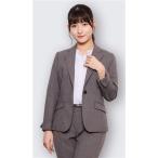 ショッピング21夏 【洋服の青山】レディース 春 夏 テーラードジャケット 長袖 グレー 1ボタン セットアップ可 女性 スーツ ビジネス ストレッチ ウォッシャブル 洗える チェック