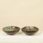  кокэдама поддонник : местного производства Mashiko . пара есть деформация тарелка снег / синий ilabo