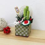 正月飾り 門松 置物 水引製 畳縁桃市松 送料無料 木札にお好きな言葉を毛筆でお書きします 水引製 干支置物 迎春飾り 正月飾り .干支置物. 倉庫出荷