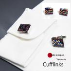 カフスボタン 結婚式 おしゃれ スワロフスキー メンズ レディース ユニセックス 紫 赤 ピンク クリア カフス カフリンクス おしゃれ 日本製 大人 プレゼント