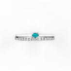 ブラジル産パライバトルマリン0.05ctプラチナリングダイヤ0.20ct付(中央宝石研究所宝石鑑別書付)