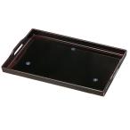 紀州漆器 長手盆 溜塗 貝張やまと梅 48cm