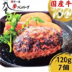 ふるさと納税 九重町 九重【夢】ハンバーグ焦げ目付き(国産牛100%)　120g×7個