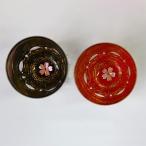 螺鈿ガラスショット 黒 朱セット 桜