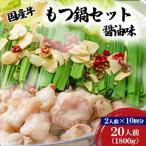 ふるさと納税 西原村 【牛もつ鍋20人前】国産牛もつ鍋セット 醤油味(2人前×10回分) (西原村)