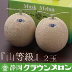 ふるさと納税 袋井市 【通年出荷】クラウンメロン(山級)2玉 ギフト箱入り
