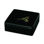 紀州漆器 6寸 一段 重箱 総黒 つゆ草