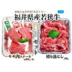 若狭牛ステーキ モモ肉 約200g×3枚&切り落とし300gセット