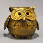 香炉 フクロウ君 金