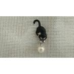 伊勢志摩 あこや本真珠ピンブローチ 黒ねこ