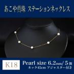 K18 あこや真珠ステーションネックレス