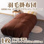ブラウン系無地日本製羽毛掛ふとんシングルサイズ