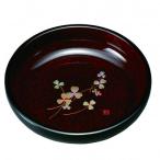 紀州漆器 漆芸 菓子鉢 7寸 石目塗 クローバー