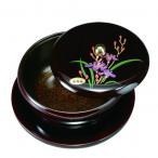 紀州漆器 漆芸 丸盆付菓子器 溜 山路