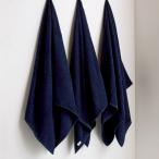 ふるさと納税 泉南市 ●ホテルスタイル 大判バスタオル　ネイビー 3枚セット
