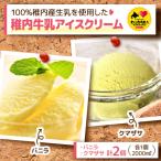 稚内牛乳アイスクリーム2000mlバニラ×クマザサ2個セット