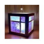 キューブ型あんどん 和あそ美cube 紫