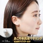 あこや本真珠イヤリング 真珠7mm 14金ホワイトゴールド