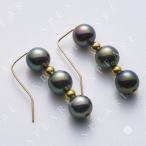 アコヤ フックピアス 黒染め 6.5mm-7mm