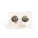 苔むらタイルイヤリング 直径15mm