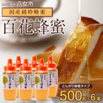 ふるさと納税 八女市 かの蜂の国産純粋蜂蜜 百花蜂蜜 3kg(500gとんがりポリ容器×6本) 八女市