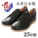 幅広本革スニーカー紐タイプ 5.5cmアップシークレットシュ…