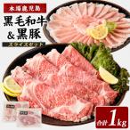 黒毛和牛 黒豚スライスセット1kg 西精肉店