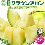 ふるさと納税 磐田市 【訳あり品】クラウンメロン 2玉 〜ご家庭用に〜