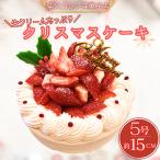 クリームふんだん苺のクリスマスケーキ