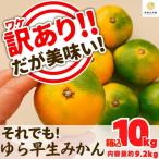 ふるさと納税 有田川町 訳あり ゆら早生 みかん 箱込 10kg ( 内容量 9.2kg ) サイズミックス 有田みかん