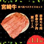 宮崎牛赤身モモ肉400g 赤身ウデ肉400g 肩ロース300gの焼肉食べ比べセット