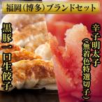 ふるさと納税 福岡市 博多ブランドセット　黒豚一口生餃子75個と辛子明太子(無着色切子)450g　少人数様向け SN013