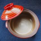 小石原焼紅飛鉋土鍋2人用 直径約21cm
