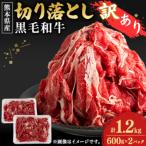 <訳あり>黒毛和牛切り落とし1.2kg 600g×2パック
